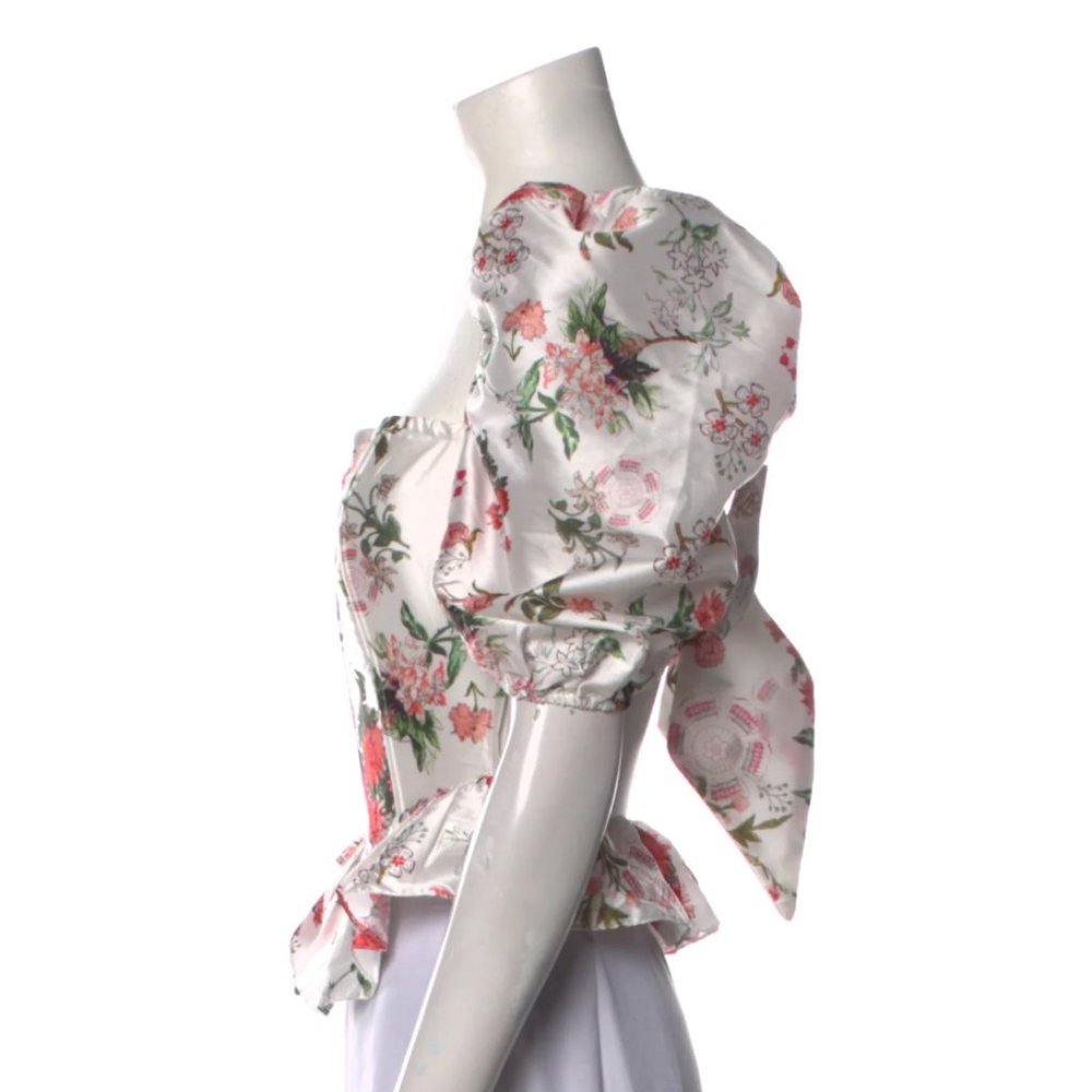 HEMANTA & NANDITA Floral Square Neck Top - Picture 3 of 3